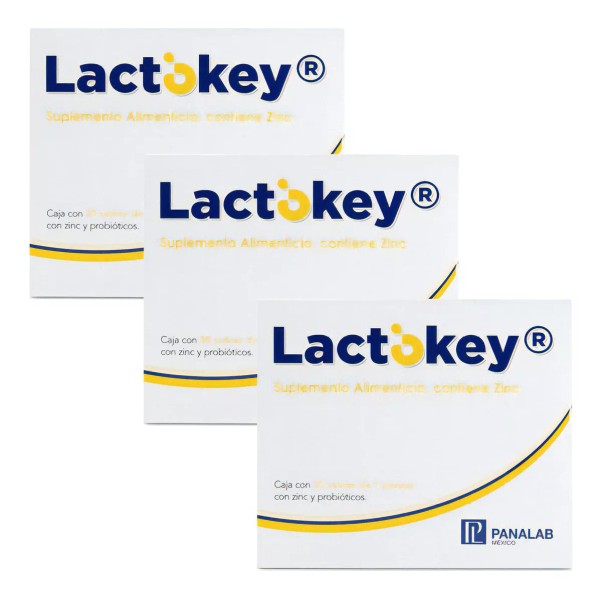 Panalab  Lactokey Suplemento Zinc Probióticos 30 Sobres De 2g - 3pack