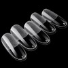 120PCS Clear Half Frosted Nails Tip Almond Acrylic Fake Nails