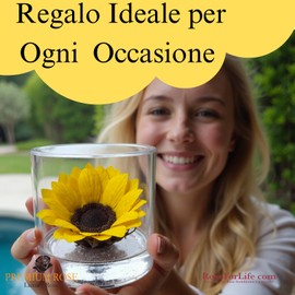 Premium-rose.com Eternal Stabilised Sunflower Round with Sunflower Unique and Refined Gift Idea Gift Idea for Her Christmas Made in Italy (Sunflower 1444)