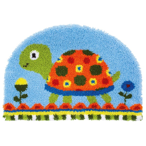 Vervaco PN-0157585 Turtle Knotted Rug, Cotton, Multi-Colour, Approx. 70 x 49 cm / 28 x 19.6 Inches