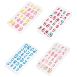 Healeved Diy Manicure Set 96pcs Fake Nails Decorative Stickers Boys and Girls' Party School Accessory Random