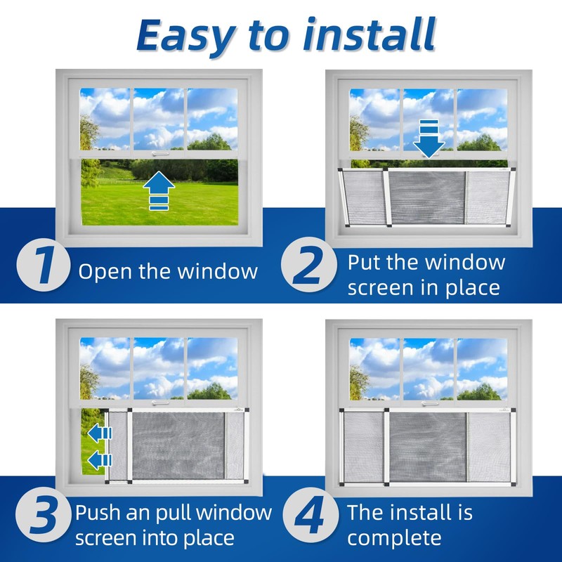 Topmess Expandable Adjustable Window Screen, 304 Stainless Steel mesh Window