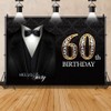 Leowefowa Vinyl 7x5ft Men 60th Happy Birthday Backdrop Tuxedo Backdrop