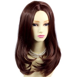 Face Frame Soft Long Dark Auburn Red Mix Natural Sink Top Ladies Wigs WIWIGS UK