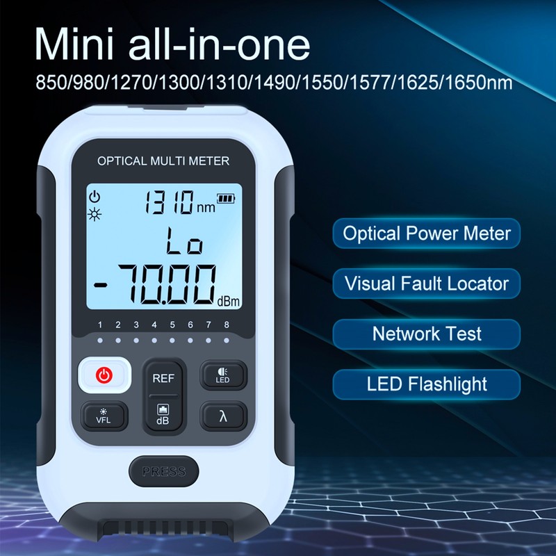 Multifunctional Optical Power Meter White High Accuracy Sensitive Fiber Tester