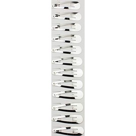 Mytoptrendz® 12 pcs Medium Snap Hair Clips Bendies Hair Grips Slides Sleepies Hair Pins Girls Ladies Hair Accessories (Silver -5cm Medium)