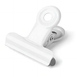 Coideal White Bulldog Paper Clips, 20 Pack 2 Inch Large Metal Binder Clips Round Hinge Clamps for Food Bags, Pictures Photos, Art Crafts, Office School (50 mm)