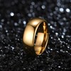 Zoesky 8mm Tungsten Wedding Band Ring for Men Black Gold