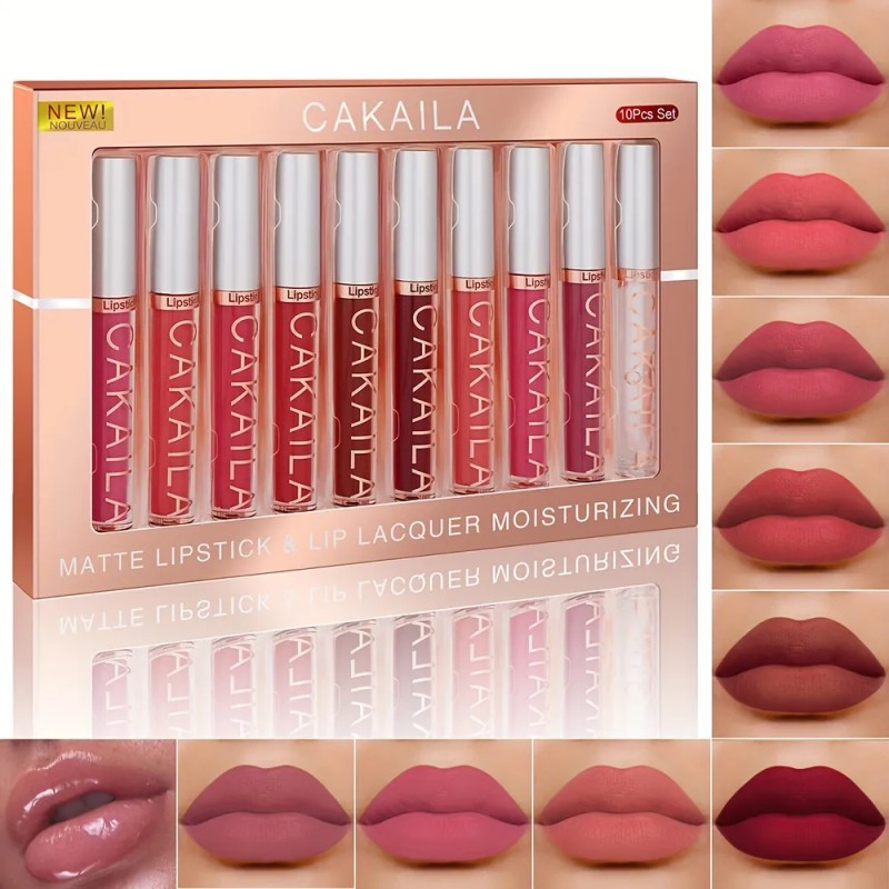 Paquete De 10 Brillos Labiales Impermeables Cakaila