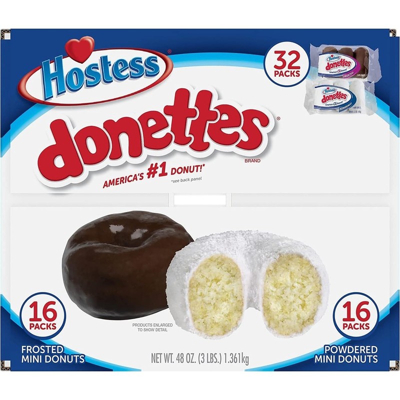 Hostess Mini Powered Donettes and Frosted Chocolate Donettes (1.5 oz.,