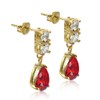 [RIZILIA TEARDROP] Dangle Pierced Earrings with Pear Cut Gemstones CZ