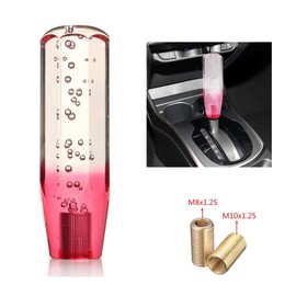 Riloer Universal Car Manual Shift Lever, Crystal Bubble Pink + White Gear Shift Knob （10CM）