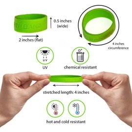 GRIFITI Elastic Band Joes 2 x .5 Inches Flat 1.25" Diameter 4" Circumference Small Silicone Rubber Bands Rings Gasket Bottle Food Cooking Durable Office Boxes Wraps 20 Pack Assorted Colorful High Strong Rubberbands Heavy Round Siliconebands