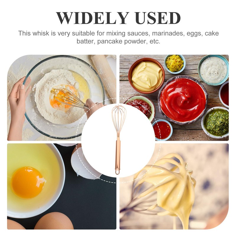 VOSAREA Mini Whisk Small Stainless Steel Whisk Kitchen Tiny Egg