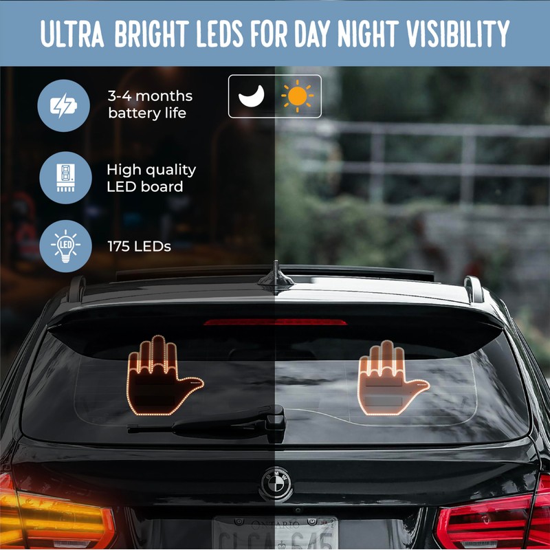 WaveOn Pro Fun Finger Car Light with Remote | Glogesture