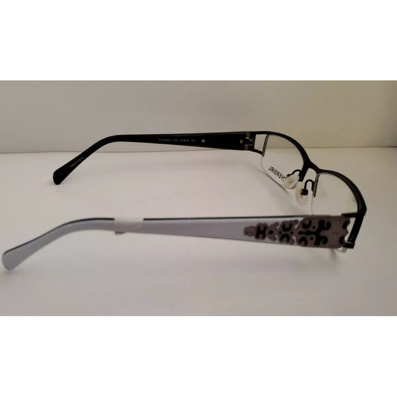COVERGIRL Womens Covergirl Eyeglasses CG0394-01 Black White Rectangle Half Rim