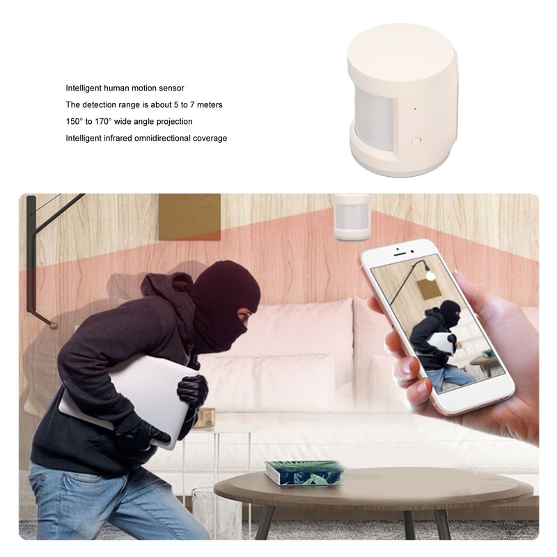 Wireless Motion Detector APP Control Space Saving White PIR Infrared