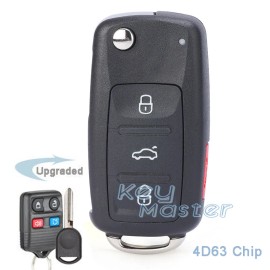 KeyMaster Upgraded Flip VW Model Remote Car Key Fob 315MHz 4D63 Chip for Ford CWTWB1U331