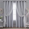 Anytime Home Curtains Blackout and Sheer Layered Solid Window Curtain