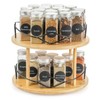 Yopay Lazy Susan Organizer 2 Tier, Bamboo Rotating Spice Rack
