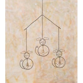 Ancient Graffiti Dogs w/Bells Wind Chime