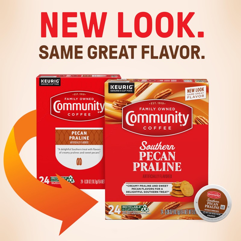 Community Coffee Southern Pecan Praline Flavored 24 Count Keurig K-Cup