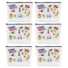 6PCS Maryland Makeup Bag Maryland Gift Maryland State Souvenirs Gift Maryland Home Cosmetic Bag for Women Maryland Tourism Gift Maryland Vacation Gift Travel Toiletry Bag