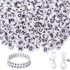 Gkhlg 1500Pcs Acrylic Alphabet Beads Set Smooth Round Letter Beads