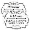 2 Pack Please Remove Your Shoes Sign, 10” x 7”
