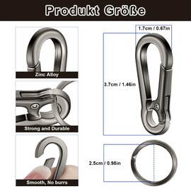 Alethron Carabiner Hook Small, Pack of 9 Carabiner Key Chains 3 Colours Metal Carabiner Hook Key Ring Small Carabiner Key Removable Key Ring Carabiner for Men Women