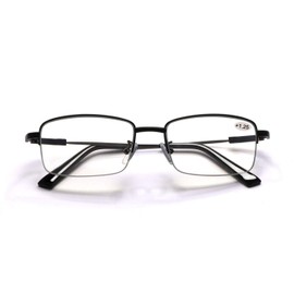 Vepiant Progressive Multifocus Reading Glasses Blue Light Blocking No Line Multifocal Computer Readers Titanium Alloy UV Protection for Men Women Semi Rimless Presbyopic Eyeglasses Anti Glare Eyewear