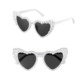 AHEJIOO Heart Sunglasses Heart Glasses Heart Shape Heart Glasses Heart Glasses Heart Sunglasses White Sunglasses Heart Shape Party Sunglasses Ladies Heart Shaped Bridal Party Sunglasses Accessories, 1