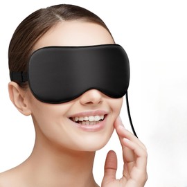 ENNSOO Eye Masks for Sleep, Eye Compress Moist Heat Sleep Mask Warm Eye Compress Mask Soft Pressure Free Shade Blindfold Electric Eye Heating Pad for Relaxing Gifts Women (Black)