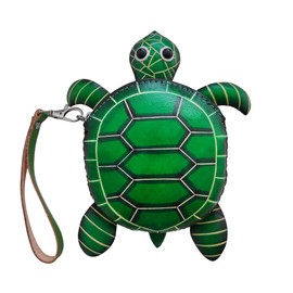 Yzikema Leather Zipper Turtle Shaped Wallet, Wrist Bag, Coin Organizer, Card Case, Mini Storage Bag for Women