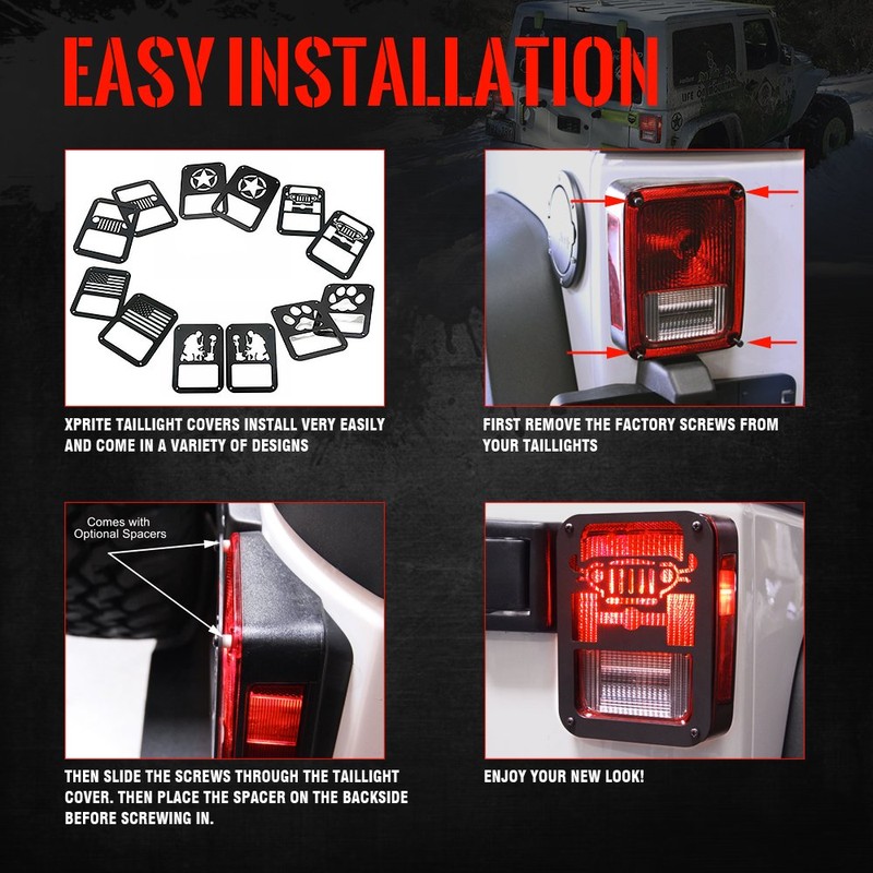 Xprite Black Light Guard American Military Five Star Rear Tail