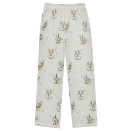 Pfrewn Pajama Pants Dragon Watercolor Casual Lounge PJ Bottoms with Pockets, L