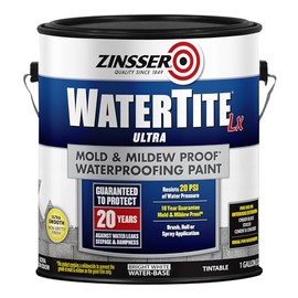 1 gal Zinsser 270267 White WaterTite-LX Mold & Mildew-Proof Waterproofing Paint