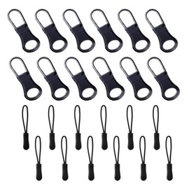 BACSHBY 24 Pcs Zipper Pull Replacement Detachable Metal Zipper Pulls Tabs and Zipper Cord Pulls, Zip Puller Repair Kit for Jackets, Jeans, Coats, Backpacks, Luggage, Suitcases,Purses