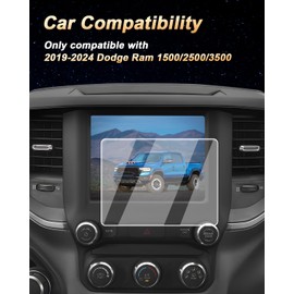ECOZEN Screen Protector Compatible with 2019-2024 Dodge Ram 1500,8.4-Inch Navigation Tempered Glass Screen Protector Ram 1500/2500/3500 Accessories 9H Hardness Tempered Glass- Anti Fingerprints