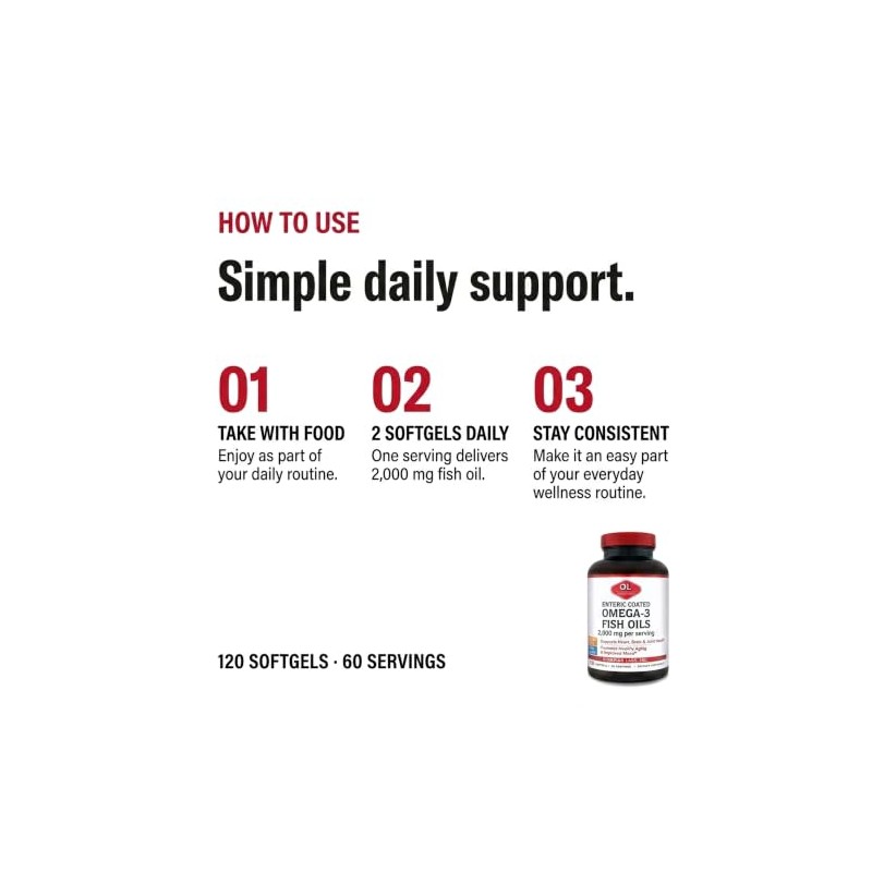 Olympian Labs Omega-3 Fish Oils, 2000mg per serving60 servings (Packaging