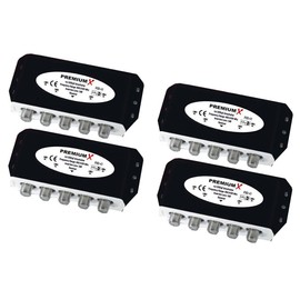 4x PremiumX PXD 41 DiSEqC Switch 4/1 Switch 2.0 Compatible Motor C with Weatherproof Housing DVB-S/S2 SAT Digital Full HD 3D and HDTV