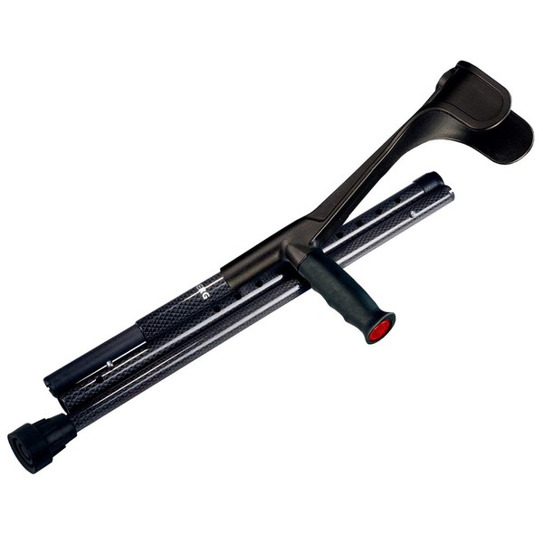 Ossenberg Black Carbon Fiber Ergonomic Soft Grip Foldable Travel Crutch ,Single
