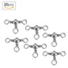 VGEBY 20pcs Three Way Swivel T-Turn Fishing Rod Swivel 3