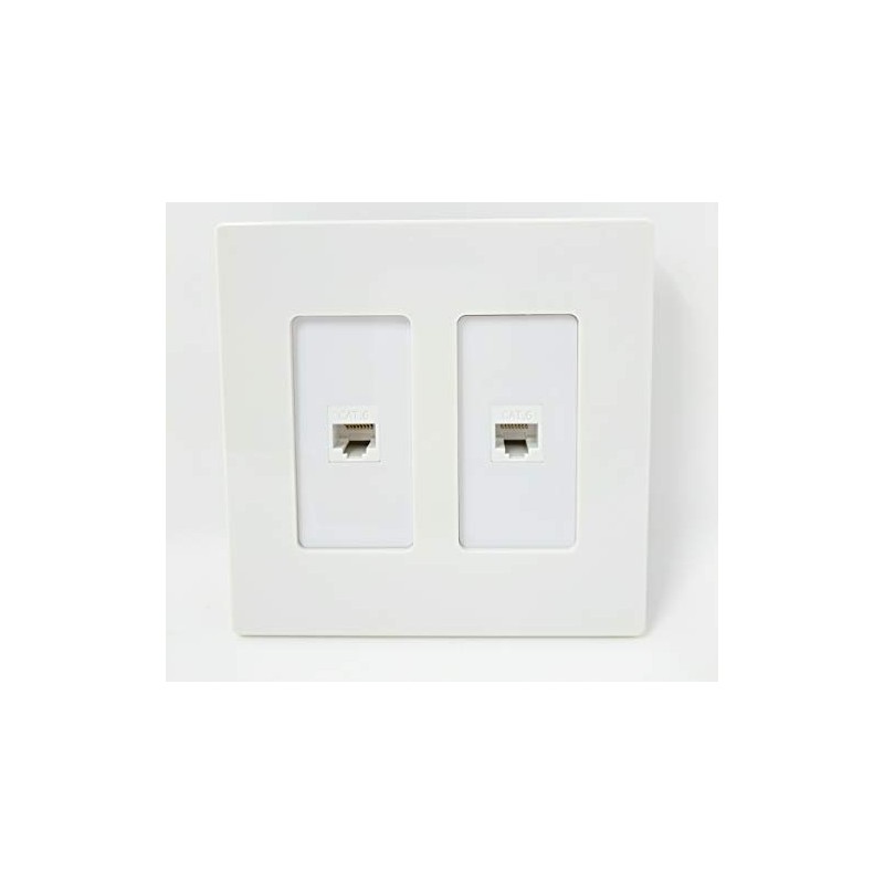 RiteAV - 2 Port Cat6 Ethernet White - Dual Gang