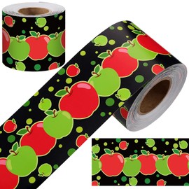 Sherr 72.18 ft Back to School Bulletin Board Borders Apple Trim Border Roll Welcome Back Bulletin Board Classroom Decor Red Apple First Day of School Decorations for Classroom Chalkboard Wall Decor