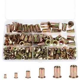165 Pieces Rivet Nuts Set Thread Rivets M3 M4 M5 M6 M8 M10 Rivet Nuts Assortment Blind Rivet Nuts Flat Head Thread Rivets Acciaio Inossidable