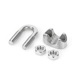 DOUSYU SUS304 M2 M3 Wire Clips, 0.08 inch (2 mm), 0.1 inch (3 mm), Set of 16, Stainless Steel Fasteners, For Wire Rope Terminal Processing (M2)