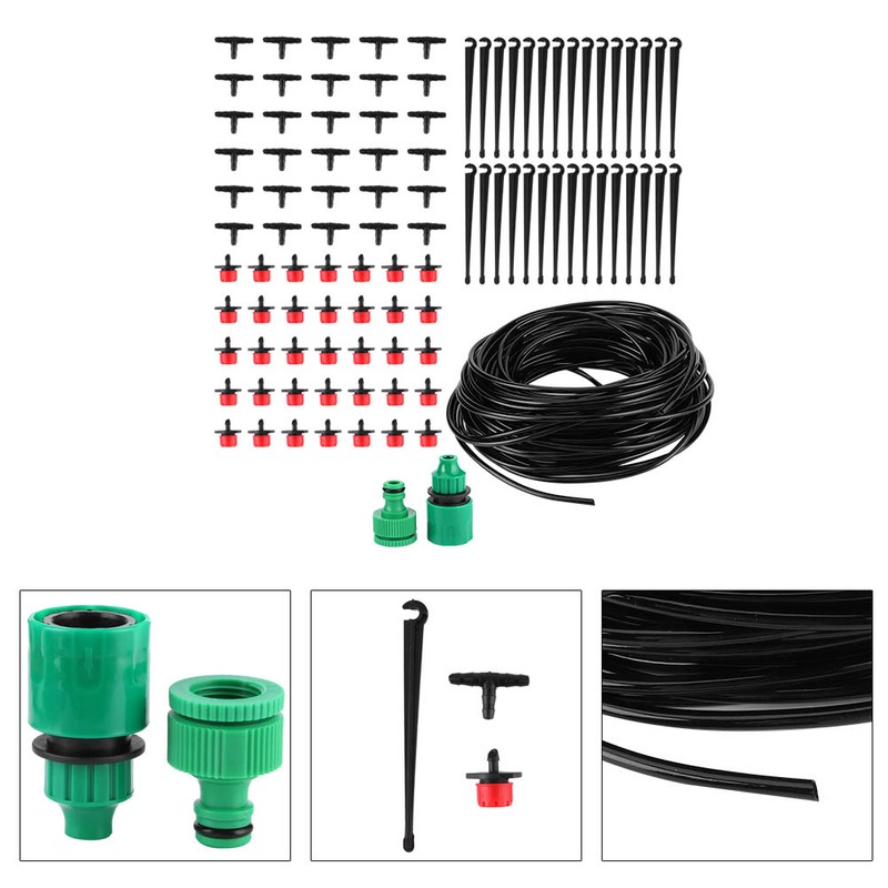 Garden Drip Irrigation System Automatic Watering Nozzles Pipe Kit 30m