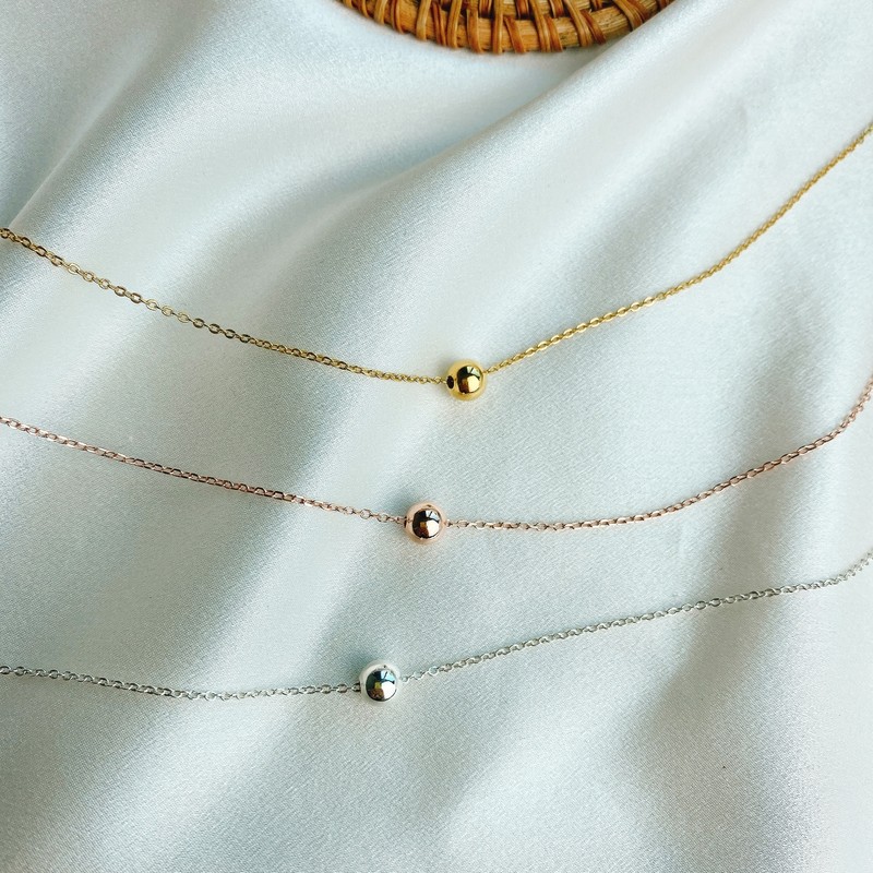 Women's 14k ball chain silver necklace pendant ball chain necklace