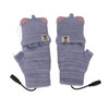 USB Heated Gloves Mitten Men Women Winter Knitted Fingerless Hand